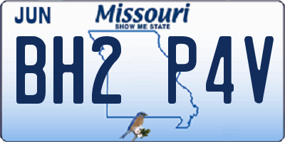 MO license plate BH2P4V