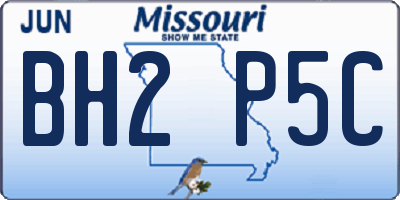 MO license plate BH2P5C