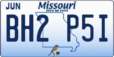 MO license plate BH2P5I