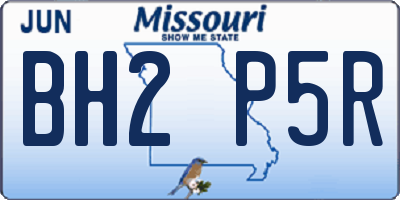 MO license plate BH2P5R