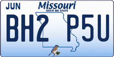 MO license plate BH2P5U