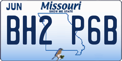 MO license plate BH2P6B