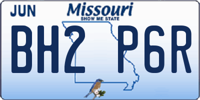 MO license plate BH2P6R
