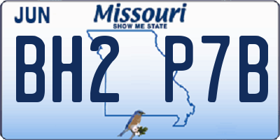 MO license plate BH2P7B