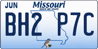 MO license plate BH2P7C