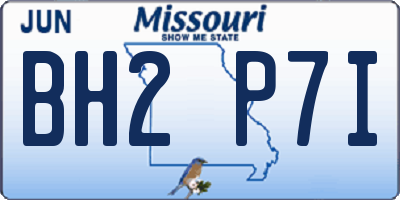 MO license plate BH2P7I