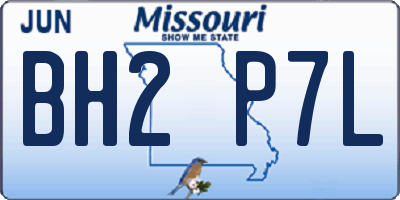 MO license plate BH2P7L