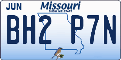 MO license plate BH2P7N
