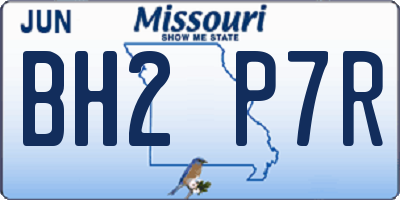 MO license plate BH2P7R