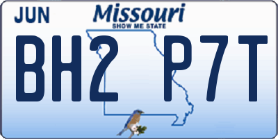 MO license plate BH2P7T