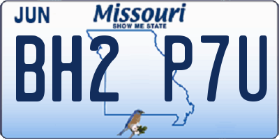 MO license plate BH2P7U