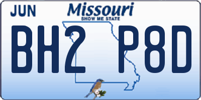 MO license plate BH2P8D