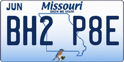 MO license plate BH2P8E