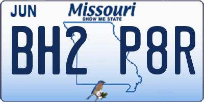 MO license plate BH2P8R