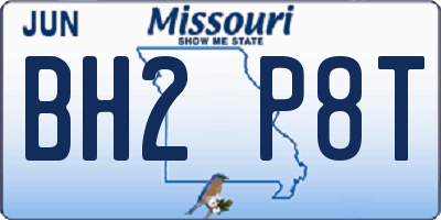 MO license plate BH2P8T