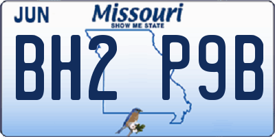 MO license plate BH2P9B