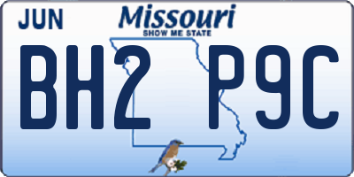 MO license plate BH2P9C