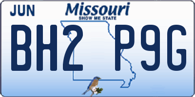MO license plate BH2P9G