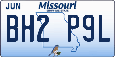 MO license plate BH2P9L