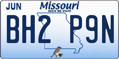 MO license plate BH2P9N