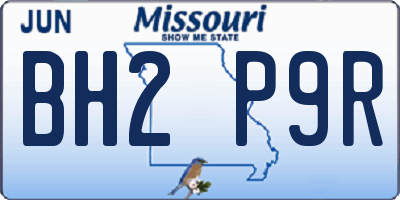 MO license plate BH2P9R