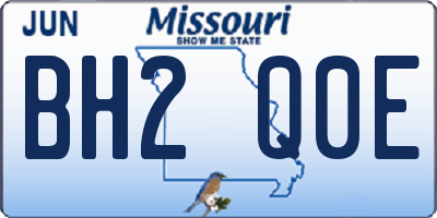 MO license plate BH2Q0E