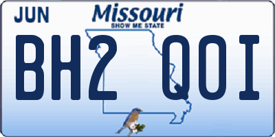 MO license plate BH2Q0I