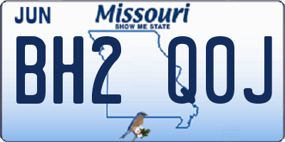 MO license plate BH2Q0J