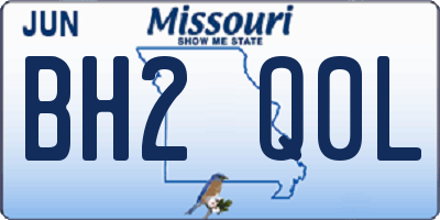 MO license plate BH2Q0L