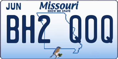 MO license plate BH2Q0Q