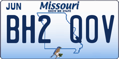 MO license plate BH2Q0V