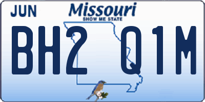 MO license plate BH2Q1M