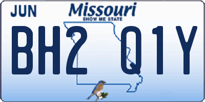 MO license plate BH2Q1Y