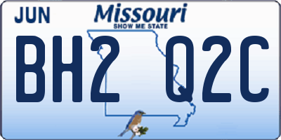 MO license plate BH2Q2C