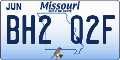 MO license plate BH2Q2F