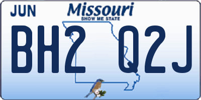 MO license plate BH2Q2J