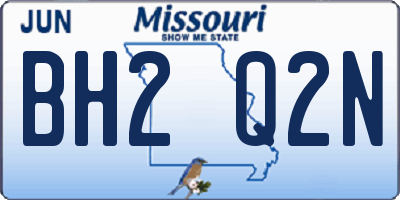 MO license plate BH2Q2N