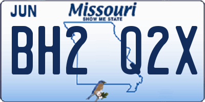 MO license plate BH2Q2X