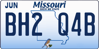 MO license plate BH2Q4B