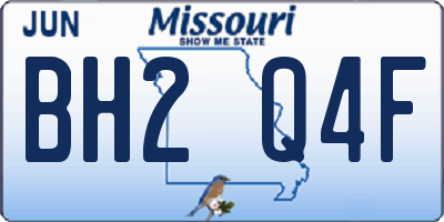 MO license plate BH2Q4F