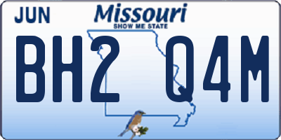 MO license plate BH2Q4M