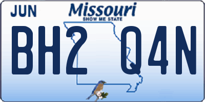 MO license plate BH2Q4N