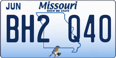 MO license plate BH2Q4O