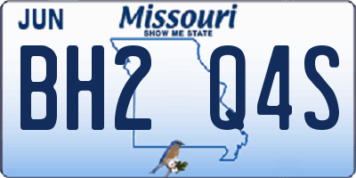 MO license plate BH2Q4S