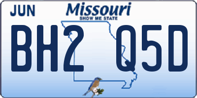 MO license plate BH2Q5D