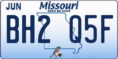 MO license plate BH2Q5F