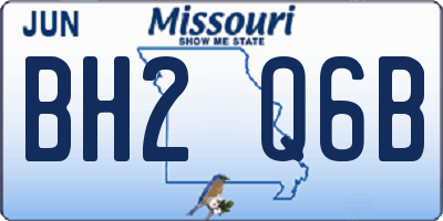 MO license plate BH2Q6B