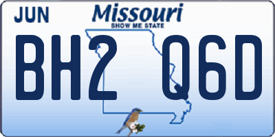 MO license plate BH2Q6D