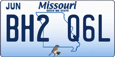 MO license plate BH2Q6L