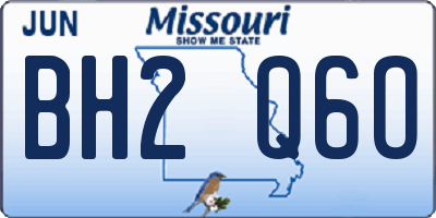 MO license plate BH2Q6O